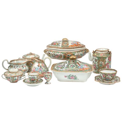 Lot 177 - Group of Canton Rose Medallion Porcelain Table...