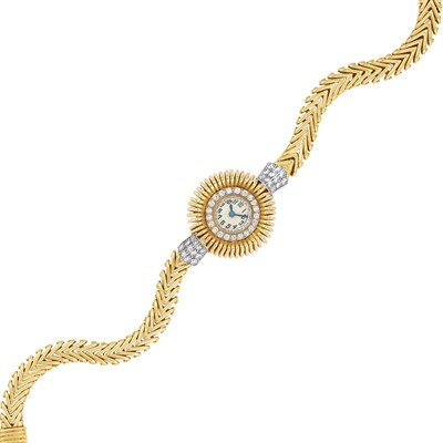 Lot 526 - Gold, Platinum and Diamond Wristwatch, Van Cleef & Arpels