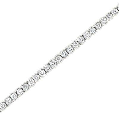 Lot 203 - White Gold and Diamond Bracelet