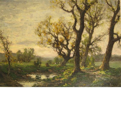 Lot 23 - Jose Weiss British, 1859-1919 At Setting Sun...