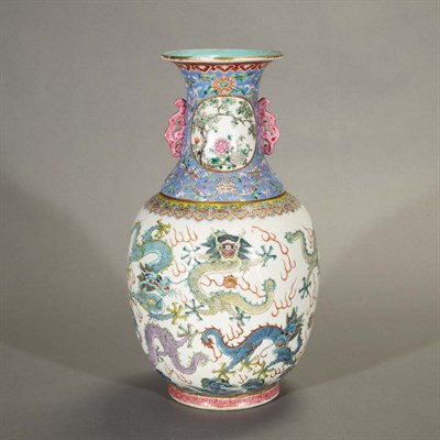 Lot 339 - Chinese Famille Rose Glazed Porcelain Vase...