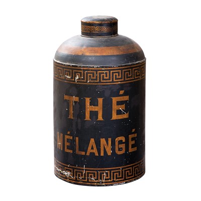 Lot 1174 - Tole Painted Tea Canister Inscribed Thé...