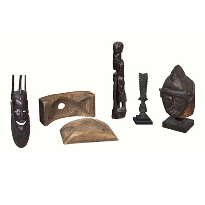 Lot 1167 - Group of African Carved Wood Articles...