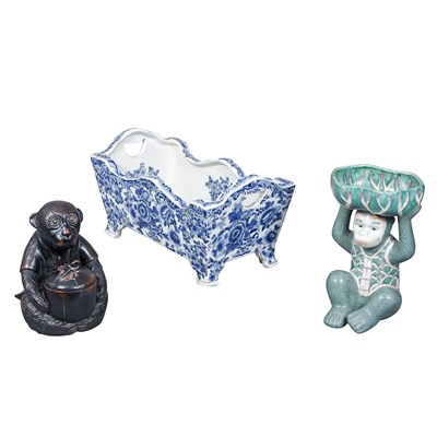 Lot 1047 - Chinese Blue and White Porcelain Rectangular...