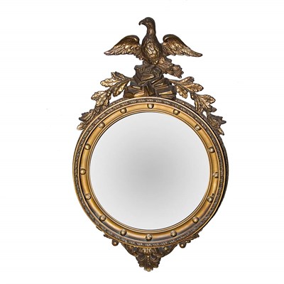 Lot 254 - Classical Style Gilt-Composition Convex Mirror...