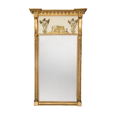 Lot 120 - Regency Gilt-Wood and Eglomise Pier Mirror...