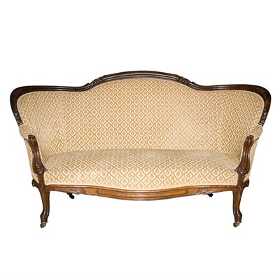 Lot 409 - American Rococo Revival Carved Mahogany Settee...