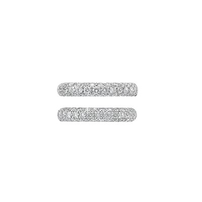 Lot 44 - Pair of White Gold and Diamond Band Rings
