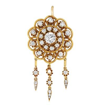 Lot 36 - Antique Gold and Diamond Pendant