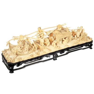 Lot 167 - Chinese Ivory Fishing Boat Late 19th/early...