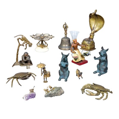 Lot 1150 - Group of Thirteen Metal Ornaments Comprising a...