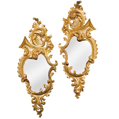 Lot 1147 - Pair of Continental Rococo Style Gilt-Wood...