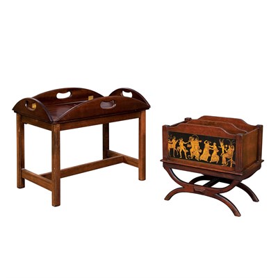 Lot 1027 - Mahogany Magazine Stand Height 18 inches,...
