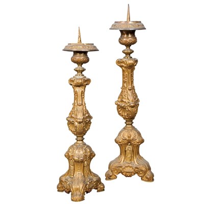 Lot 1180 - Pair of Continental Baroque Style Gilt-Metal...