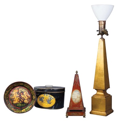 Lot 1164 - Group of Three Painted Tole Articles...