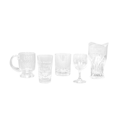 Lot 1155 - Group of Five Glass Articles Comprising a vase...
