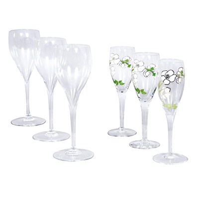 Lot 1026 - Set of Fourteen Baccarat Wine Glasses Height 8...