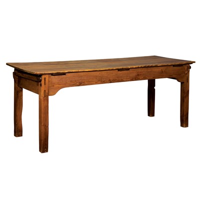 Lot 1010 - Provincial Pine Adjustable Long Table Height...