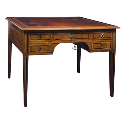 Lot 1002 - Louis XVI Style Inlaid Oak Bureau Plat 19th...