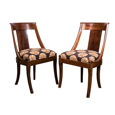 Lot 1003 - Pair of Restauration Mahogany Gondola Chairs...