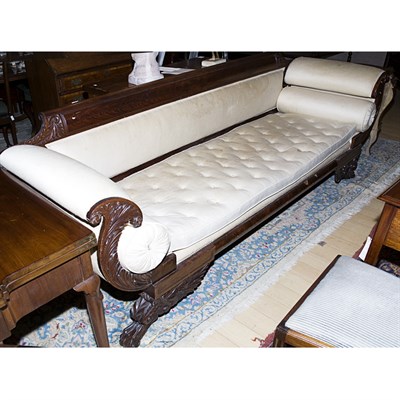 Lot 214 - Classical Revival Mahogany Sofa With original...