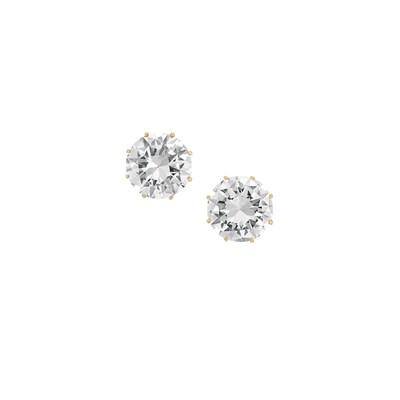 Lot 478 - Pair of Gold and Diamond Stud Earrings