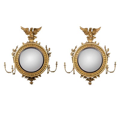 Lot 438 - Pair of Regency Girandole Part Ebonized...