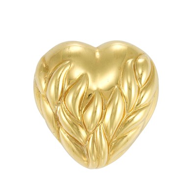Lot 6 - Puffed Gold Heart Brooch, Tiffany & Co.