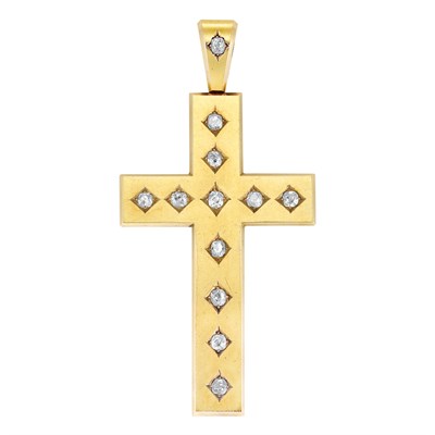 Lot 181 - Antique Gold and Diamond Cross Pendant