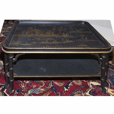 Lot 412 - Regency Style Papier Mache Tray Table Height...