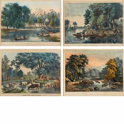 Lot 101 - Currier & Ives, publishers THE RURAL LAKE; THE...