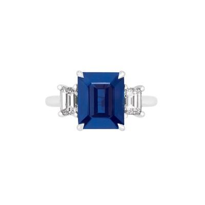 Lot 284 - Platinum, Sapphire and Diamond Ring