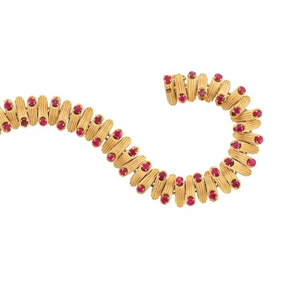 Lot 472 - Gold and Ruby Bracelet, Van Cleef & Arpels