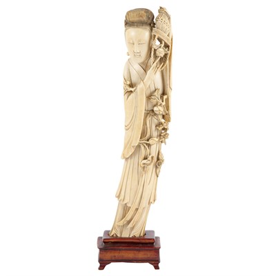 Lot 184 - Chinese Ivory Figure of a Maiden 19th Century...