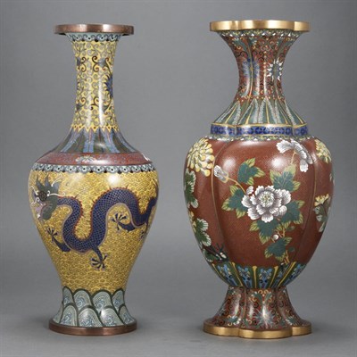 Lot 453 - Pair of Chinese Cloisonne Vases 20th Century...