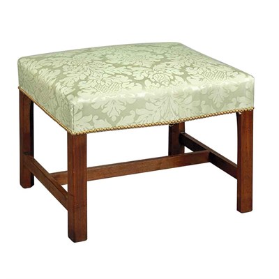 Lot 253 - George III Mahogany Upholstered Stool Late...