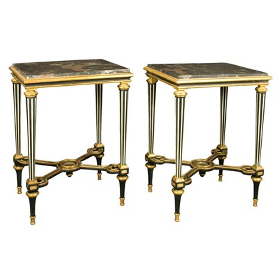 Lot 136 - Pair of Louis XVI Style Gilt and Painted Wood...