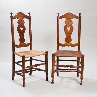 Lot 202 - Set of Six Provincial Fruitwood Rush Seat...