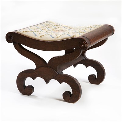 Lot 138 - Classical Mahogany Curule Stool Mid 19th...