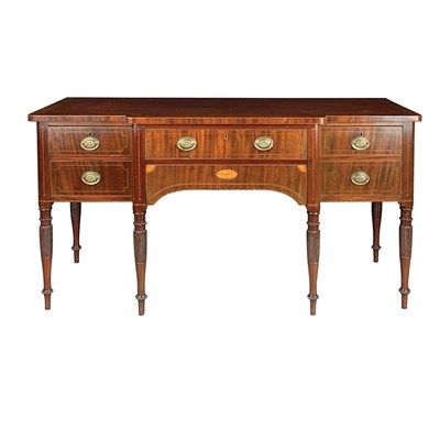 Lot 205 - George III Style Inlaid Mahogany Breakfront...
