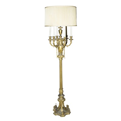Lot 712 - Louis XVI Style Gilt-Bronze Eight-Light Floor...