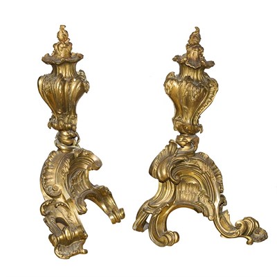 Lot 447A - Pair of Louis XV Style Gilt-Bronze Chenets...