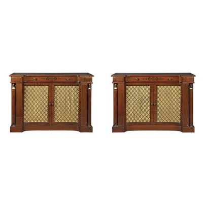 Lot 382 - Pair of Regency Style Gilt-Metal Mounted and...