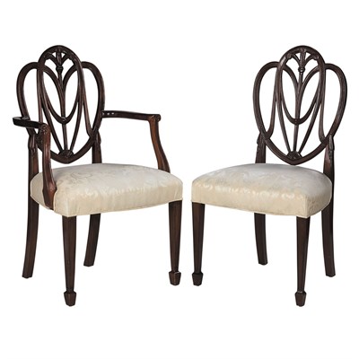 Lot 98 - Set of Eight George III Style Mahogany Dining...