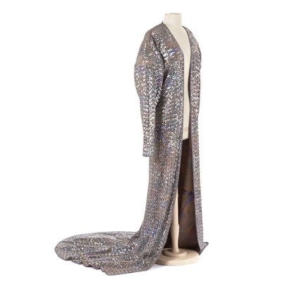 Lot 1056 - Sequined Cardigan Evening Coat 1970s Beige...