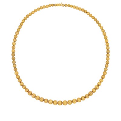 Lot 29 - Etruscan Revival Gold Bead Necklace