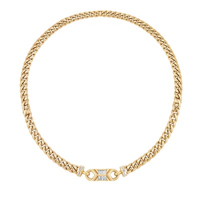 Lot 315 - Gold and Diamond Necklace/Bracelet Combination, Bulgari