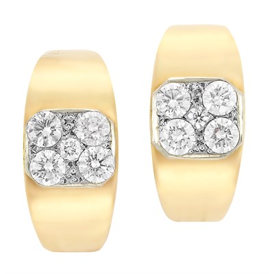Lot 114 - Pair of Gold and Diamond Earclips
