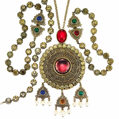 Lot 1102 - Suite of Theatrical Looking Necklaces...