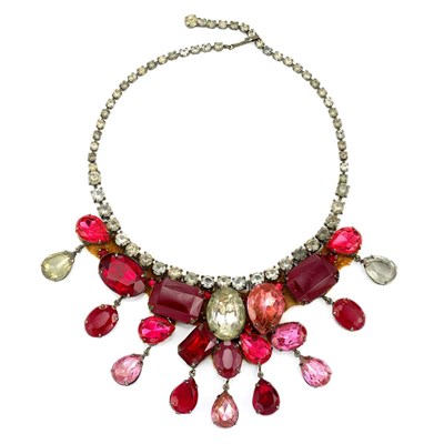 Lot 1061 - Bib Necklace With rhinestones and larger...